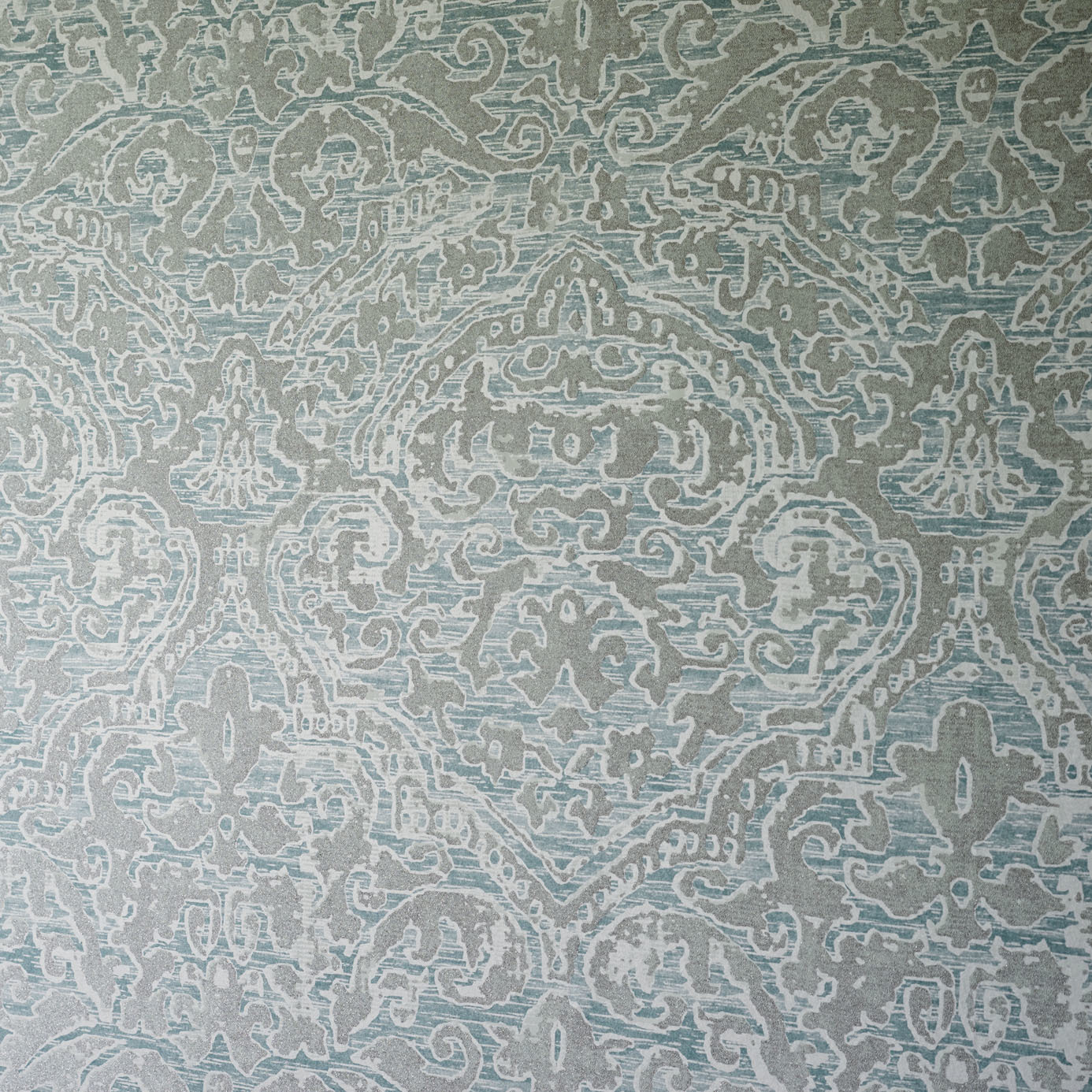Renaissance Damask Stockholm Blue Wallpaper by ZOF